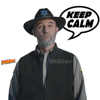 🙌 KEEP CALM mantenha a calma, xerife, polícia, policial, barba, balão de fala telegram sticker