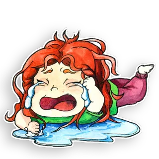 😭 weinen, traurig, emotion, verärgert, cartoon, mädchen telegram sticker
