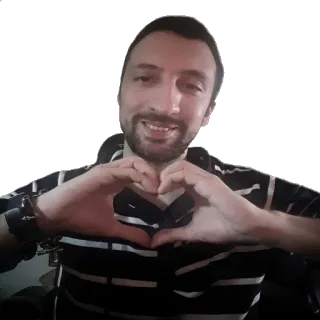 ❤ сердце, любовь, жест, мужчина, улыбка whatsapp sticker