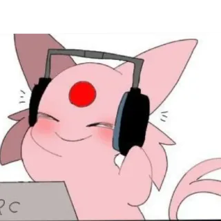 🎧 Espeon pokemon, espeon, koptelefoon, schattig, anime, kawaii telegram sticker