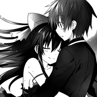 🐒 Anime, Knuffel, Romantiek, Stel, Manga, Schattig telegram sticker