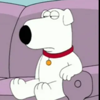 😒 Brian Griffin Family Guy Cartoon, Hund, Animiert, Haustier, Sitzend, TV Serie, Family Guy telegram sticker