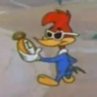 ⏰ Woody Woodpecker การ์ตูน, นก, วู้ดดี้ วู้ดเพ็กเกอร์, การ์ตูนคลาสสิก, ตัวละคร telegram sticker