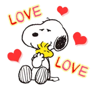 🤗 Snoopy LOVE LOVE Snoopy, love, hearts, cartoon, cute, dog, Peanuts telegram sticker