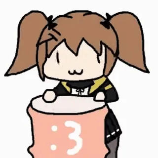 🙃 :3 Anime, Kawaii, Süß, Emoticon, Fröhlich, Cartoon telegram sticker