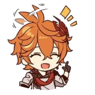 😄 Tartaglia Genshin Impact anime, jeu, autocollant, personnage, doigt d'honneur, genshin impact whatsapp sticker
