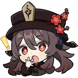 😲 Hu Tao Genshin Impact Hu Tao, Genshin Impact, anime, gra wideo, słodki, chibi telegram sticker