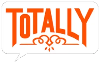 👍 TOTALLY 단어, 완전히, 주황색, 말풍선 telegram sticker
