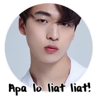 ❗ Apa lo liat liat! mężczyzna, twarz, spojrzenie, wyraz, osoba, naklejka whatsapp sticker