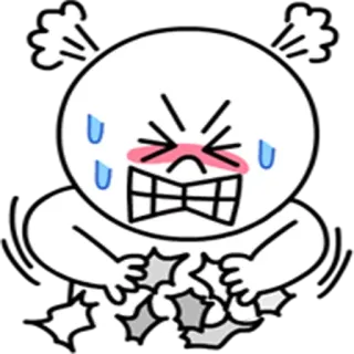 😤 โกรธ, เครียด, การ์ตูน, ตัวละคร, อารมณ์เสีย telegram sticker