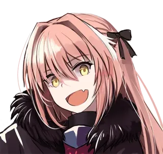😠 animé, fille, en colère, yeux jaunes, cheveux roses telegram sticker