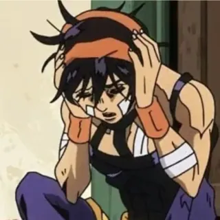 😩 Narancia Ghirga JoJo's Bizarre Adventure Anime, Manga, Jojo, Narancia, Personaggio, Triste, Angosciato whatsapp sticker