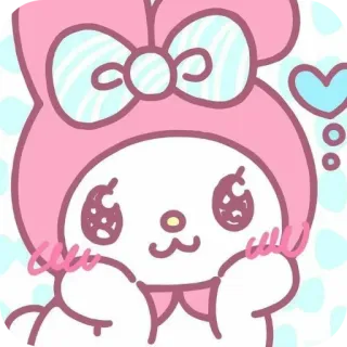 ❤ My Melody My Melody, Sanrio, lindo, kawaii, conejo, rosa telegram sticker