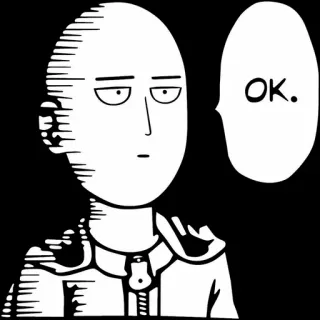 😑 Saitama One-Punch Man OK. Anime, Manga, Held, Superheld, Okay telegram sticker