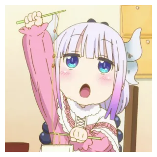 🐇 Kanna Kamui Miss Kobayashi's Dragon Maid Anime, Dragon, Kawaii, Mignon, Manger telegram sticker