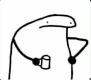 😐 stick figure, cartoon, cup, white background, minimalist whatsapp sticker