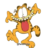 🤪 Garfield 猫, 漫画, オレンジ色の猫, コミックキャラクター, ユーモア telegram sticker