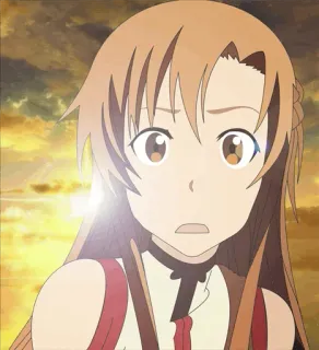 ⁉ Asuna Yuuki Sword Art Online anime, cartoon, fantasy, girl, character, portrait, sword art online, asuna, yuuki whatsapp sticker