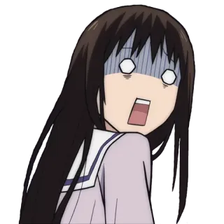 😨 anime, shocked, girl, surprised, cartoon, worried, fear, anxious telegram sticker