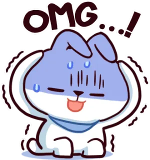 😰 OMG...! Katze, Aufkleber, Omg, Gesichtsausdruck, Cartoon telegram sticker