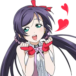 😍 Dziewczyna anime, Słodkie, Serce, Szczęśliwy, Kreskówka, Postać telegram sticker