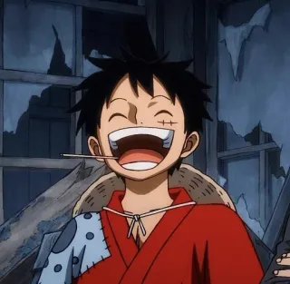 😁 Monkey D. Luffy One Piece อนิเมะ, วันพีซ, ลูฟี่, มังกี้ ดี ลูฟี่, การ์ตูน, รอยยิ้ม telegram sticker