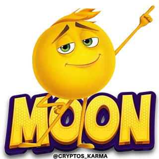 🚀 MOON Emoji, Giallo, Cartoni animati, Luna, Sorriso telegram sticker
