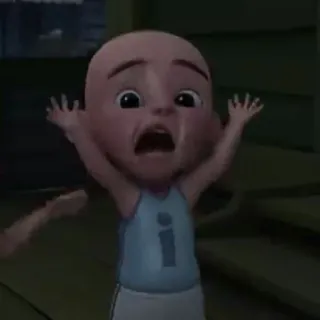 🥵 Upin kartun, karakter, takut, terkejut telegram sticker