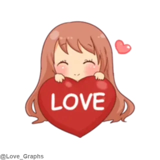 ☺️ LOVE amor, corazón, lindo, chica, dibujos animados, relación telegram sticker