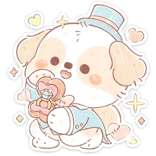 💍 anjing, pernikahan, cincin, imut, menggemaskan, anak anjing, cinta, lamaran telegram sticker