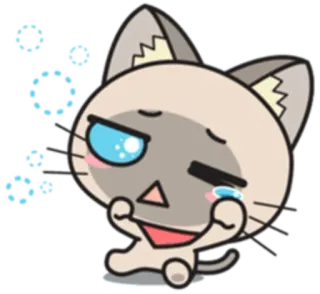 😪 ohohoho cat, anime, crying, kawaii, cute, chibi, happy whatsapp sticker