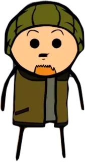 😯 dessin animé, personnage, Cyanide & Happiness, bonnet, illustration whatsapp sticker