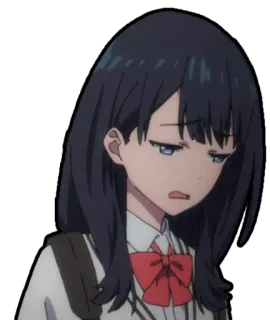 😞 Anime, Mädchen, Schuluniform, Süß, Traurig, Ausdruck, Schüler telegram sticker