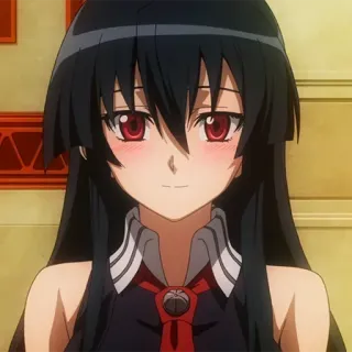 😊 Akame Akame ga Kill! Аниме, Девушка, Персонаж, Черные волосы, Красные глаза telegram sticker