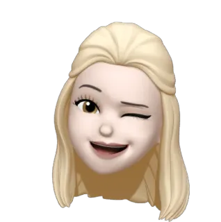 🚹 Memoji, 絵文字, アバター, 金髪, ウインク, 顔 whatsapp sticker