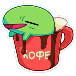☕️ КОФЕ caffè, bevanda, tazza, carino, cartone animato, slime telegram sticker
