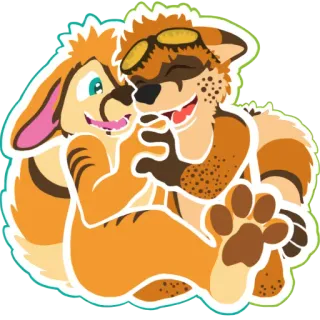 🤗 Fellwesen, Anthropomorph, Hase, Fuchs, Cartoon, Tier telegram sticker