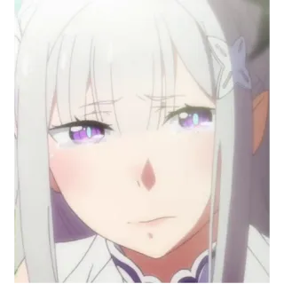 🗝 Emilia Re:Zero anime, emilia, re zero, waifu, llorando whatsapp sticker