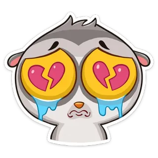 😭 triste, pleurs, coeur brisé, blessé, emoji, autocollant, dessin animé, expression whatsapp sticker