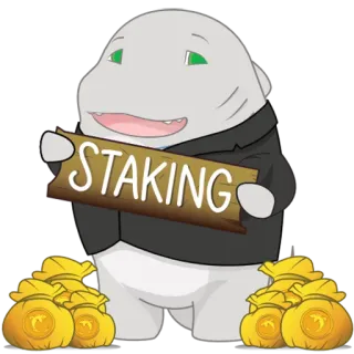 🤑 STAKING крипто, стейкинг, финансы, инвестиции, деньги, бизнес, мультфильм telegram sticker
