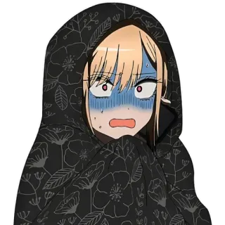 😰 Marin Kitagawa My Dress-Up Darling anime, character, scared, kawaii, manga, funny telegram sticker