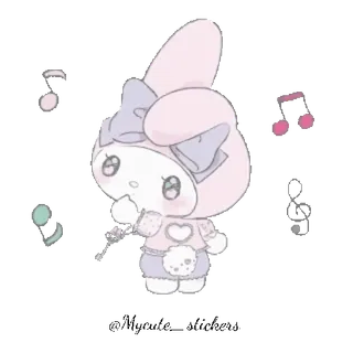 🐰 My Melody My Melody, Sanrio, lindo, kawaii, dibujos animados, personaje telegram sticker