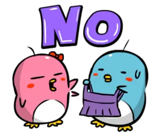 👎 NO pinguim, pássaro, adesivo, fofo, desenho animado, rejeição telegram sticker