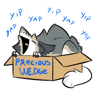 🧀 PRECIOUS WEDGE cat, box, animal, cute, furry telegram sticker