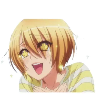 ✨ Аниме, Персонаж, Манга, Парень, Блондин, Счастливый, Улыбающийся telegram sticker