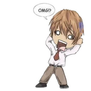 😱 OMG!? Chibi, Anime, Überrascht, Ausruf, Cartoon telegram sticker