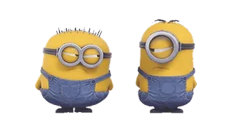 Minions before they meet Gru telegram stickers