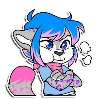 😤 Furry, Antropomorf, Dier, Cartoon, Sticker whatsapp sticker