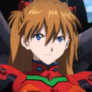 😉 Asuka Langley Soryu Evangelion アニメ, キャラクター, 赤, オレンジ髪, 青い目, 惣流・アスカ・ラングレー, エヴァンゲリオン telegram sticker