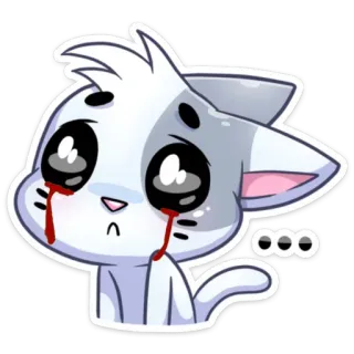 ⁉️ ... Katze, Anime, weinend, traurig, Aufkleber whatsapp sticker